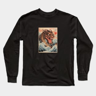 vintage Japanese Water dragon Long Sleeve T-Shirt